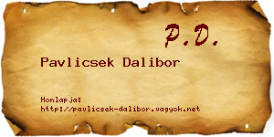 Pavlicsek Dalibor névjegykártya